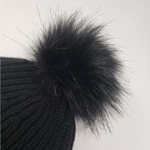 Polo Ralph Lauren Polo Bear Sled Bear Black Pom Pom Knit Beanie Limited - Picture 4 of 5